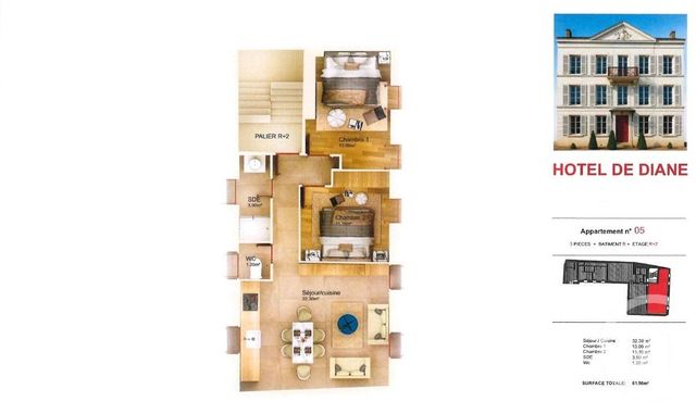 Appartement F3 à vendre - 3 pièces - 61.5 m2 - ANET - 28 - CENTRE - Century 21 Agence De Diane